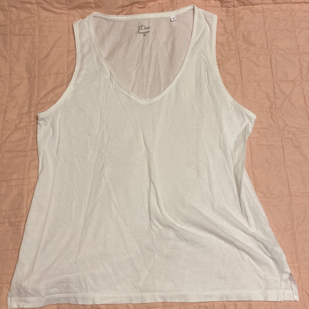 I.Crew 100% Supima Cotton White Tank Top M/Medium!